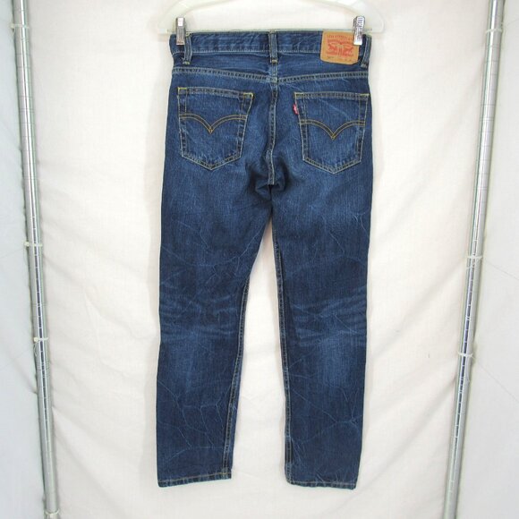 Levi Red Tab 502 Regular Women's Taper Mid Rise Distressed Jeans Size 12 - Picture 4 of 10